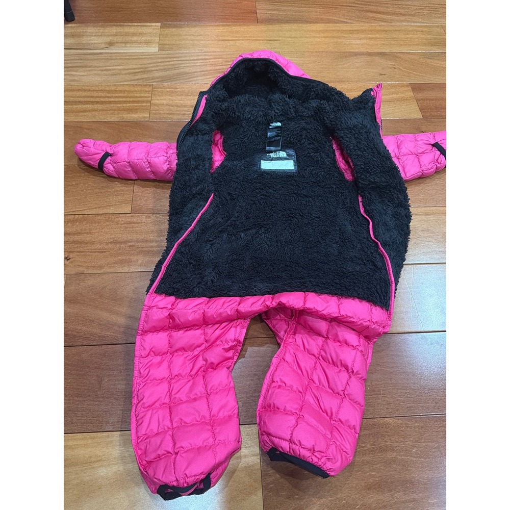 The North Face‎ Infant Fleece Lined Puffer Bunting Snowsuit Pink 12-18M - Picture 4 of 11